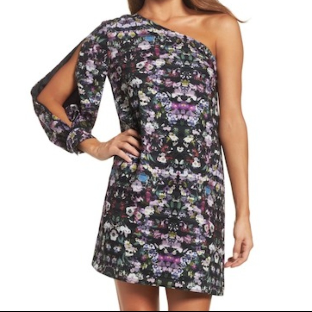 Chelsea 28 women S one-shoulder shift dress floral boho cottagecore festival